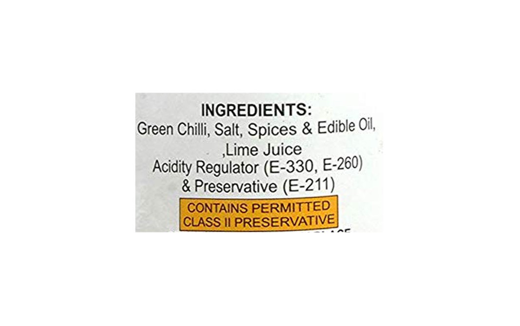 Sun Grow Green Chilli Pickle    Plastic Jar  1 kilogram